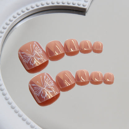 Uñas postizas para pies Aurora Butterfly extraíbles, 24 piezas ｜365nails