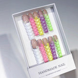 Pastel Candy Dot Playful Sculpted Press On Nails