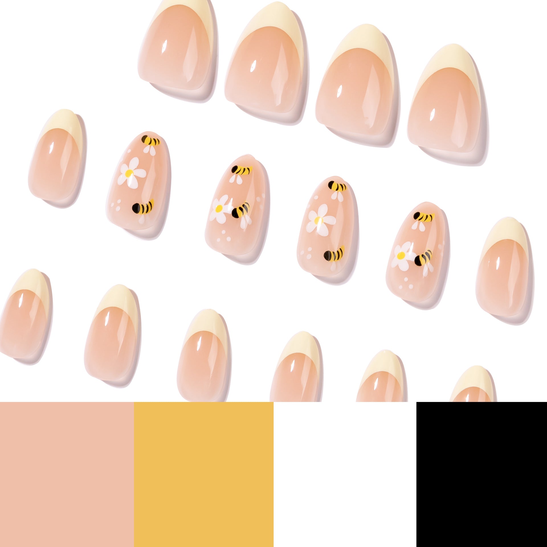 "Spring Daisy & Honey Bee" - Precision Crafted Press-On Nails