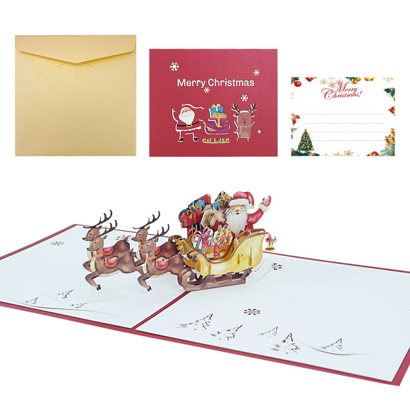 3D three-dimensional Christmas card creative Christmas Eve gift blessing Christmas envelope custom bronzing