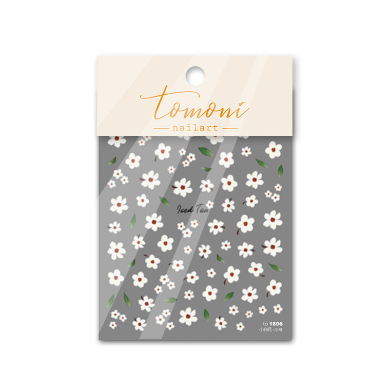 Delicate White Blossoms – Minimalist Floral Nail Art Set