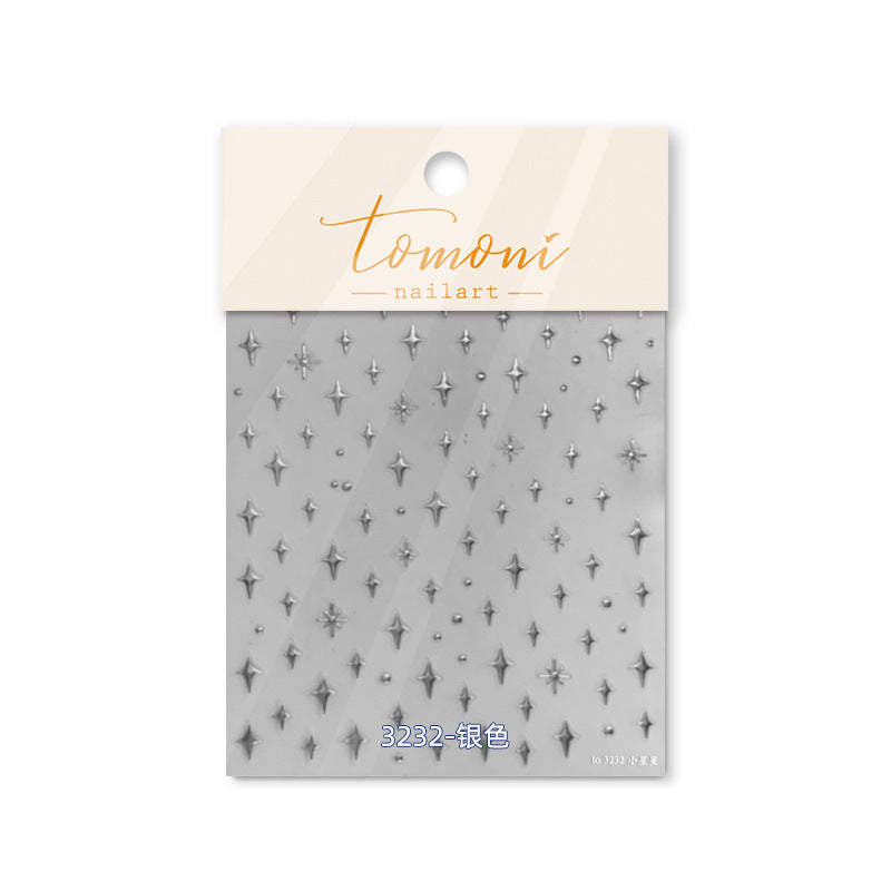 365nails: "holographic silver star sparkle" – Nail Art Stickers