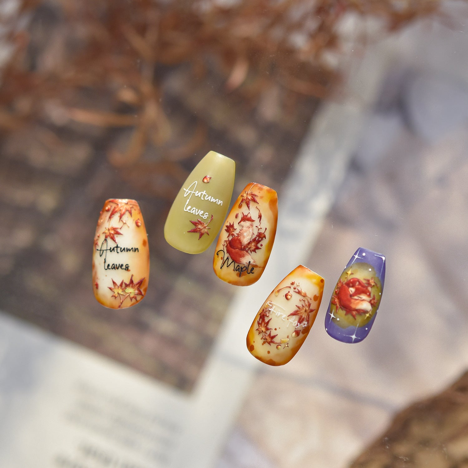 365nails: "Autumn Fox & Maple Leaf" – nail art stickers