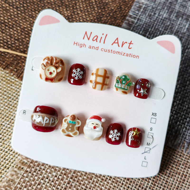 365nails-Christmas Kids Bundle: 6 Styles Mixed – Short Square Kids Nail Art