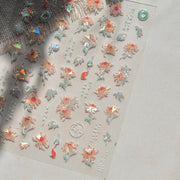 Aurora Chrysanthemum Collection: "Hologram Bloom" – 3D Holographic Nail Sticker