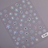 Crystal Diamond Hot Silver Snowflake Nail Art Sticker 5D Embossed Three-dimensional Hot Stamping Snowflake DIY Nail Sticker Jewelry TL