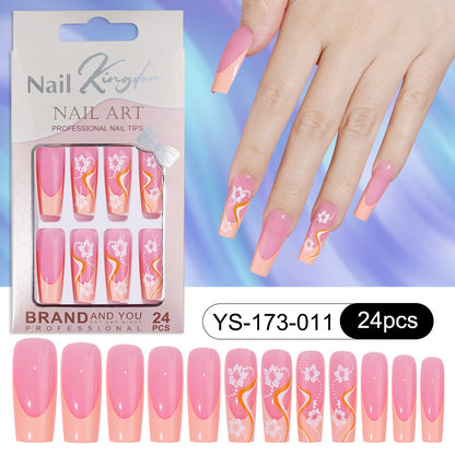 Nail Tips special for press on nails rectangular nail pieces removable full sticker manicure 24 pieces boxed fake nail factory wholesale
