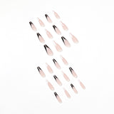 Ballet largo de pato mandarín francés en blanco y negro Uñas postizas para usar Arte de uñas terminado Parche de arte de uñas Uñas postizas Uñas removibles｜365nails