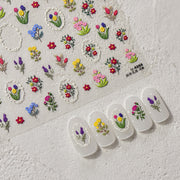 365nails：「水彩花卉與蝴蝶」— 美甲貼紙