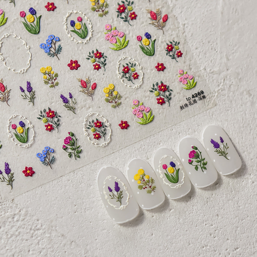 365nails：「水彩花卉與蝴蝶」— 美甲貼紙