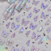 Iridescent Butterfly: "Crystal Flutter" – 5D Crystal Diamond Nail Sticker