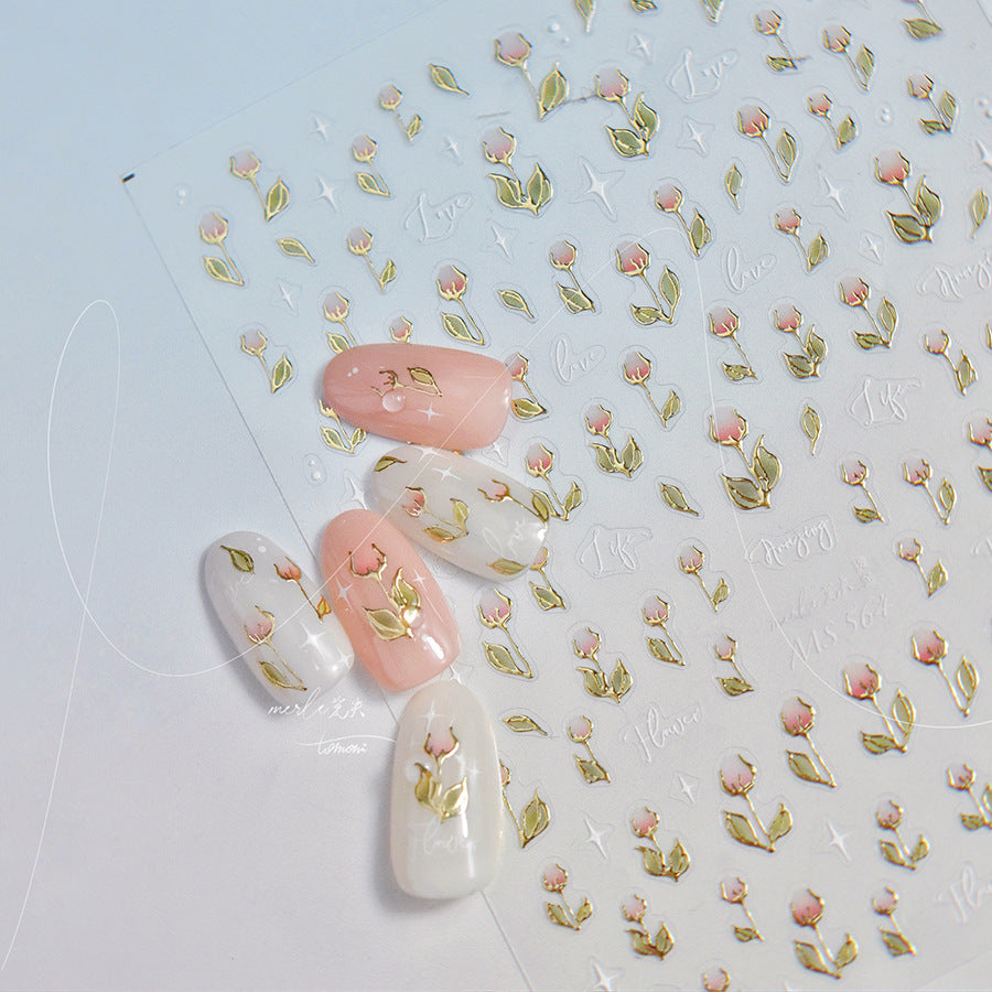 365nails: "Gold-Trimmed Tulip" – nail art stickers