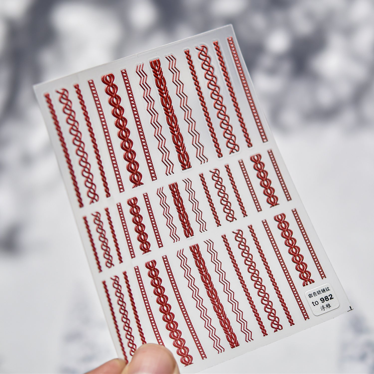 Cozy Knitwear: "Winter Warmth" – 5D Embossed Nail Sticker