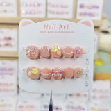 Cute Rainbow Cartoon Kids Press On Nails Mixed Collection