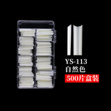 Nail Tips Nail plate semi-sticker, light sticker, lengthened XXXL water pipe nail NO C arc, light French manicure, transparent fake nail