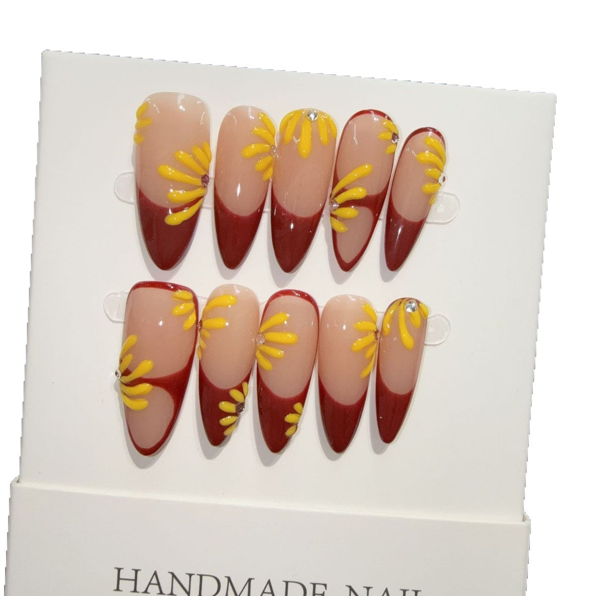 365nails: "Autumn Blaze" – 3D Maple Leaf Handmade Stiletto Nails