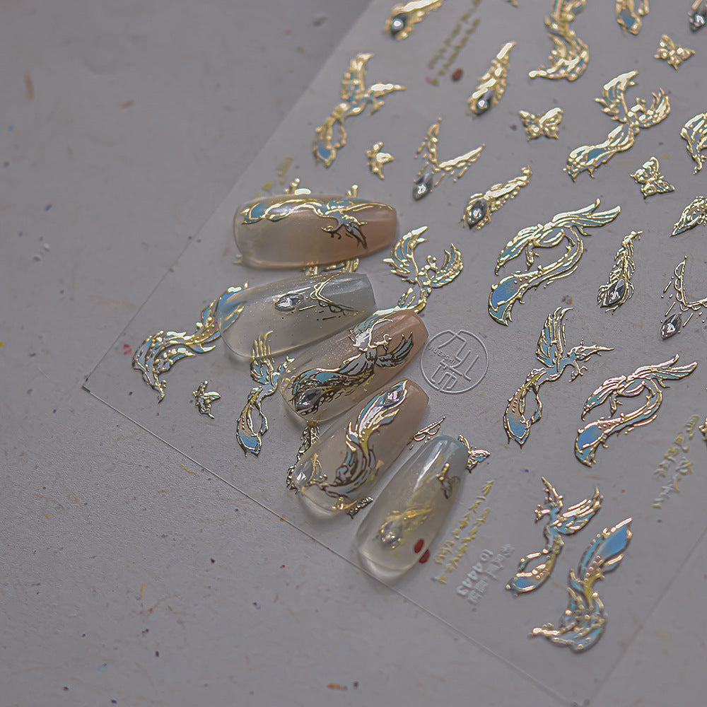 水晶花魚系列：粉彩錦鯉 – 3D 水晶甲貼