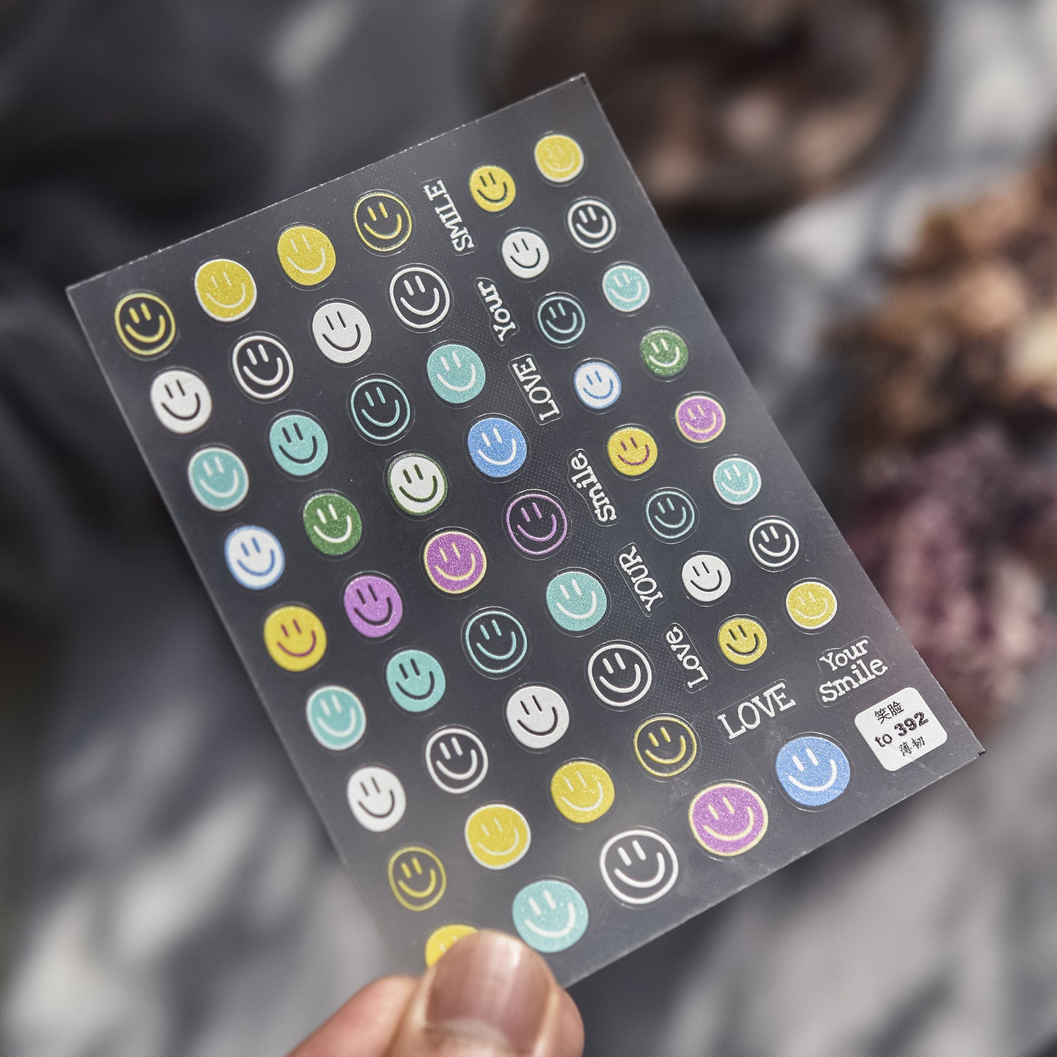 Rainbow Smiley Collection: "Happy Day" – 3D Embossed Nail Sticker