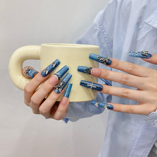 Pure handmade press on nails   nail art fake nails beauty | 365nails