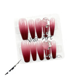 Uñas postizas hechas a mano con pistola pulverizadora, cambio gradual, sensación avanzada, parches largos para uñas, taladro apilado, venta al por mayor de uñas Yiwu ｜365nails