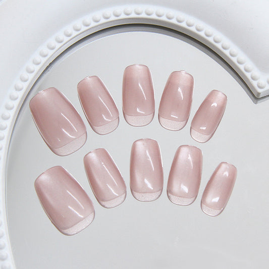 Nail Tips  prefabricated nail, sweet and simple pink-brown atmosphere, cat eye, , removable and wearable nail 30 pieces｜365nails
