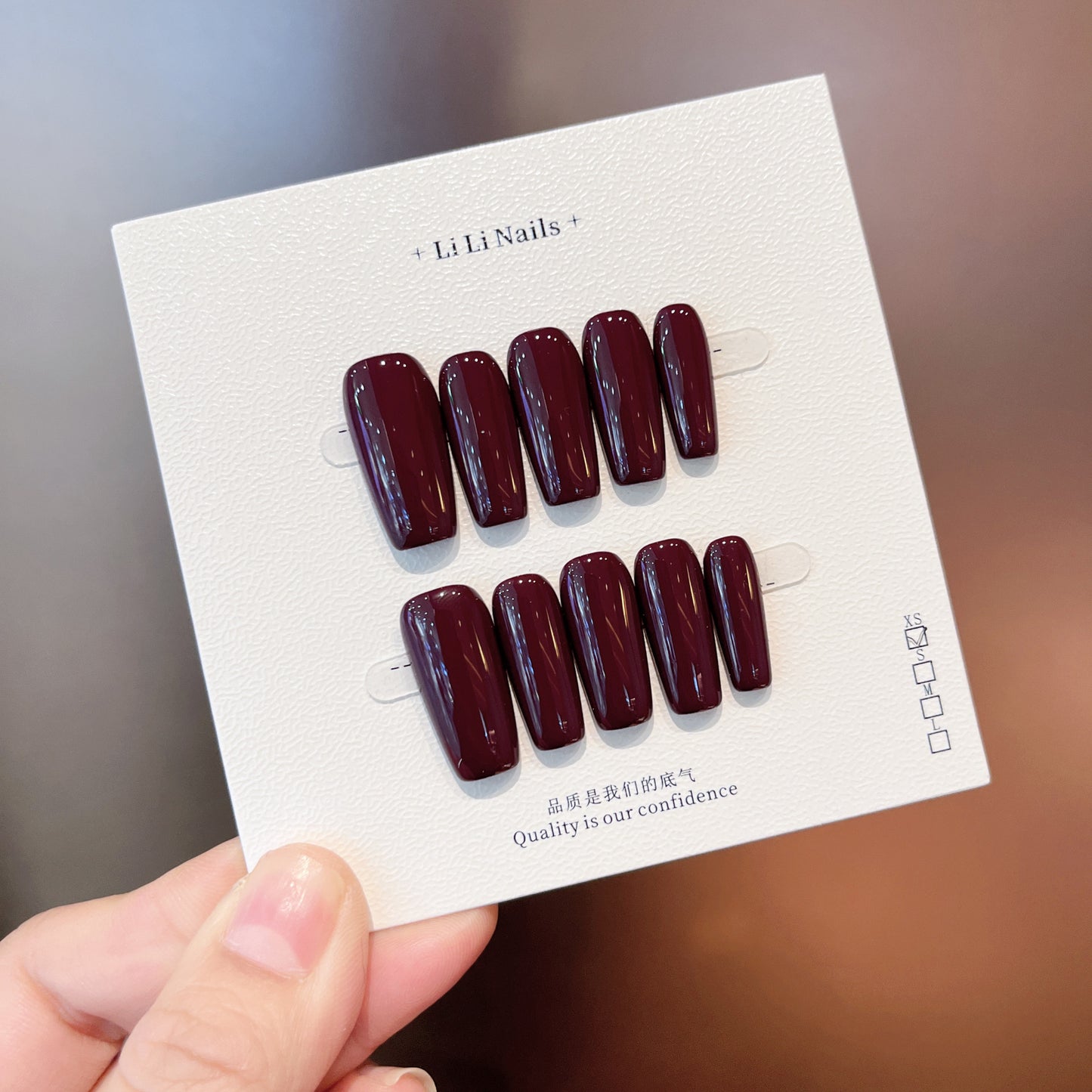 The Essential Solids | Medium Coffin | Handmade Press-on Nails