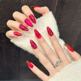 Hot Pink Glitter Cat-Eye Glam Nails
