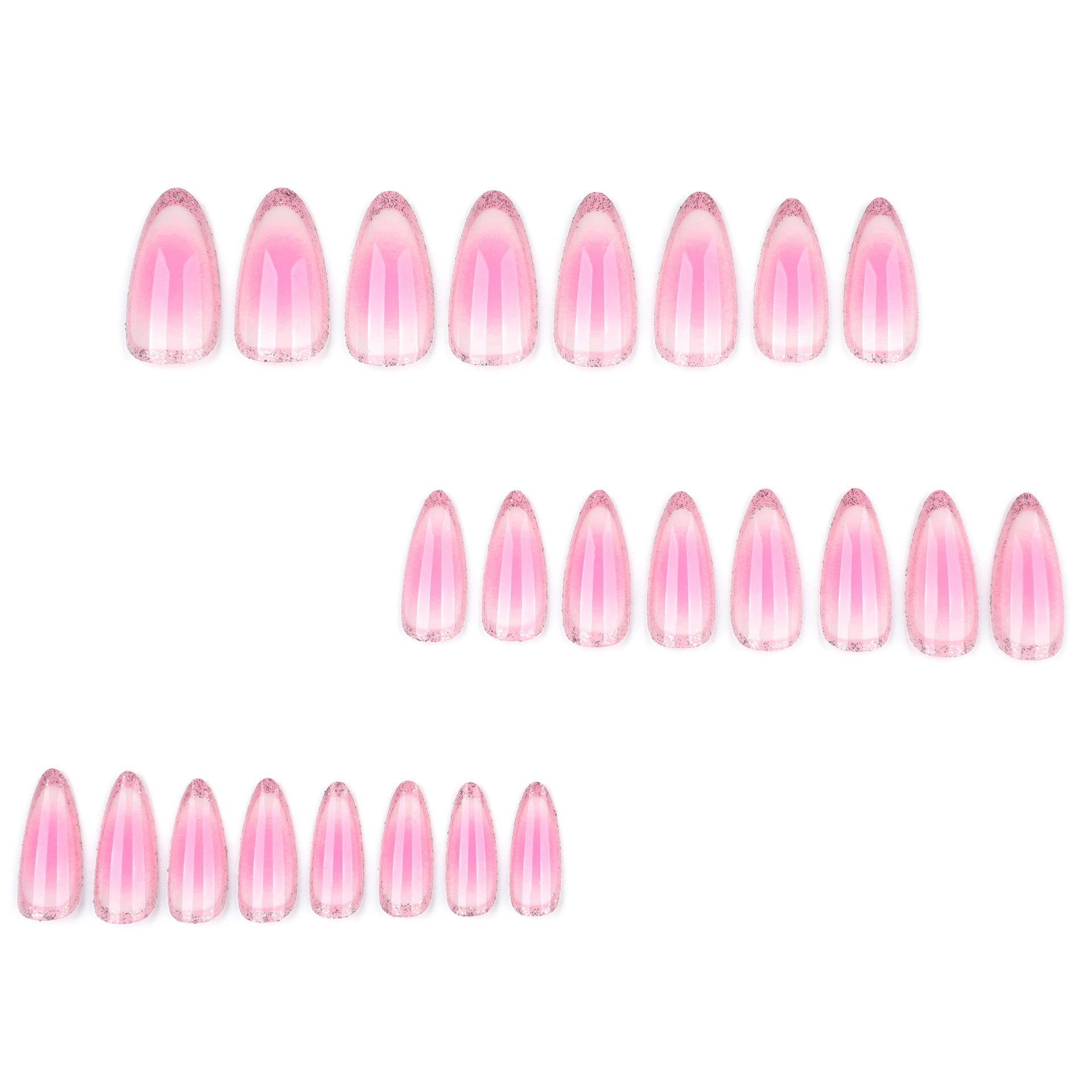 暈染染色美甲 熱賣杏仁形短款穿戴甲 成品批發｜365nails