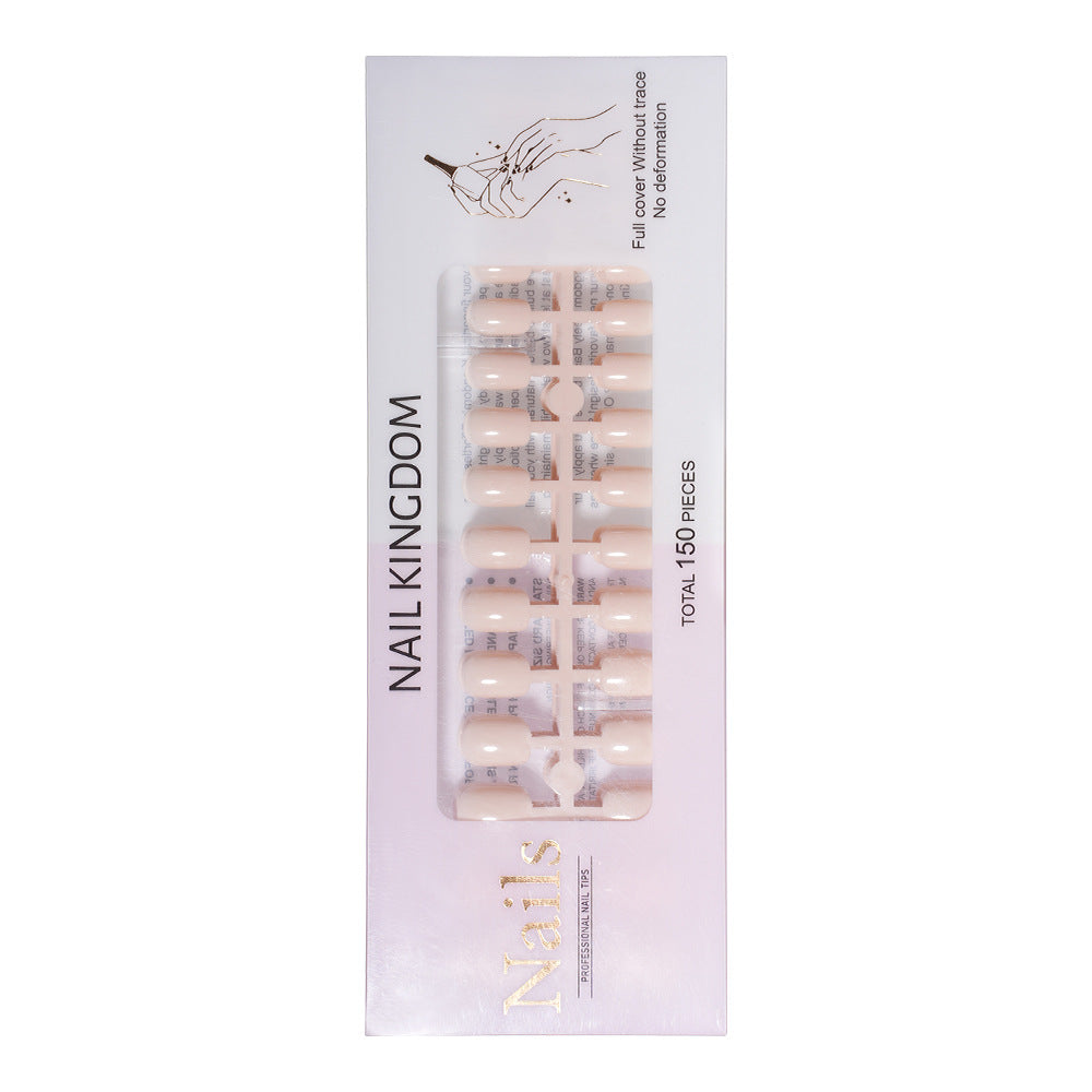Nail Tips Hot-selling solid color press on nails fake nail short square nail art simple nude work in progress 150 pieces