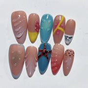 Beach Vacation Series: "Tropical Flip Flop" – Almond Handmade Press-on Nails