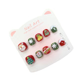 Christmas Cute Kids Press On Nails with Festive Icons