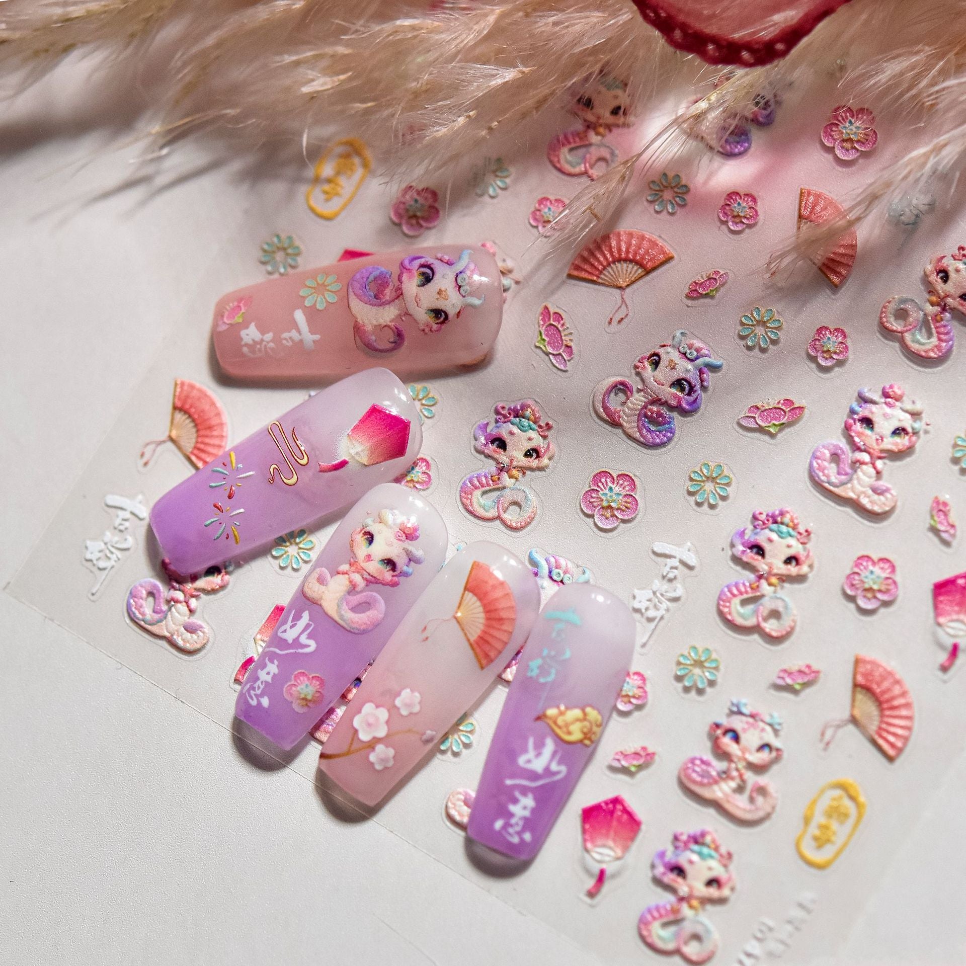 365nails: "Cute Auspicious Snake" – nail art stickers