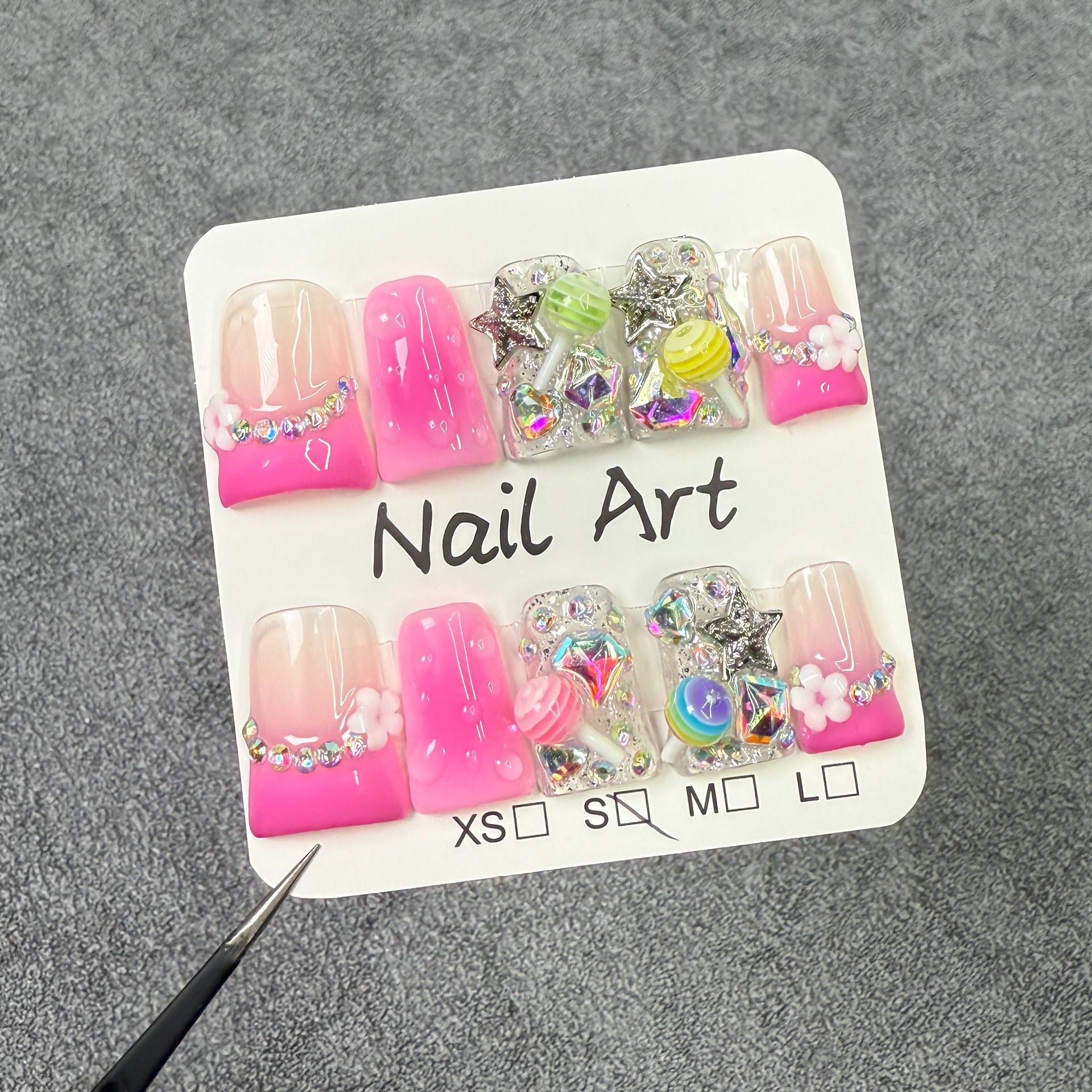 Duck bill nail sweet and cute ice transparent blush nail candy dream flash handmade press on nails wholesale｜365nails