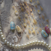 Vintage Candelabra Collection: "Gilded Candlelight" – 3D Metallic Nail Sticker
