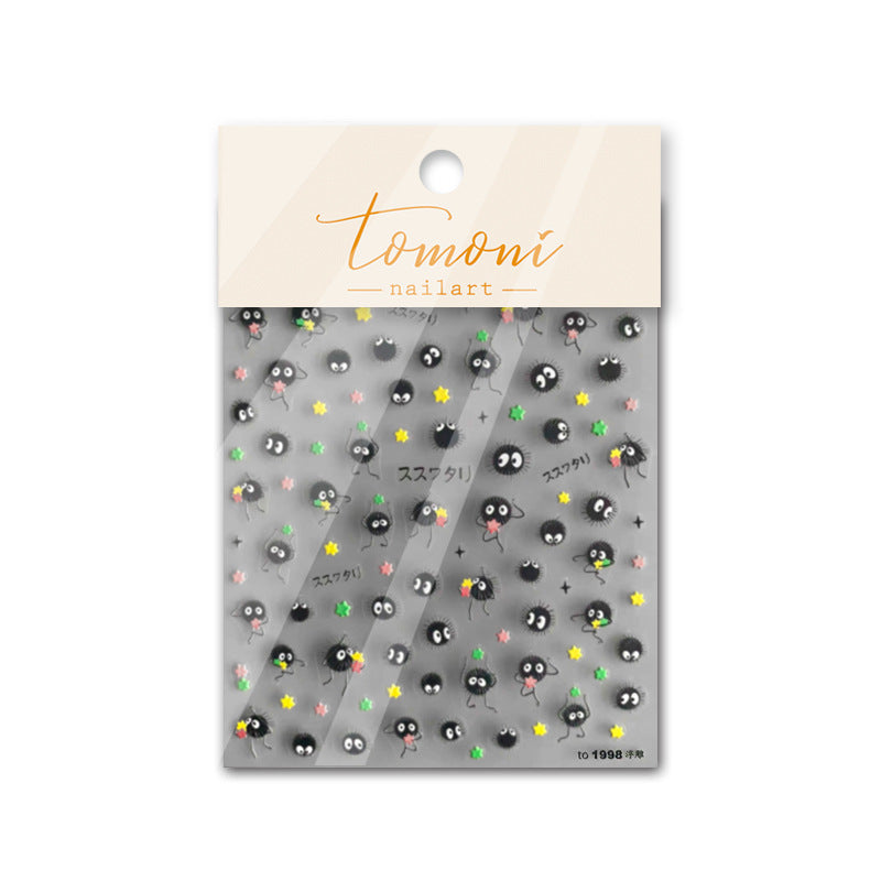 365nails: "Susuwatari Soot Sprite" 귀여운 캐릭터 네일 아트 스티커