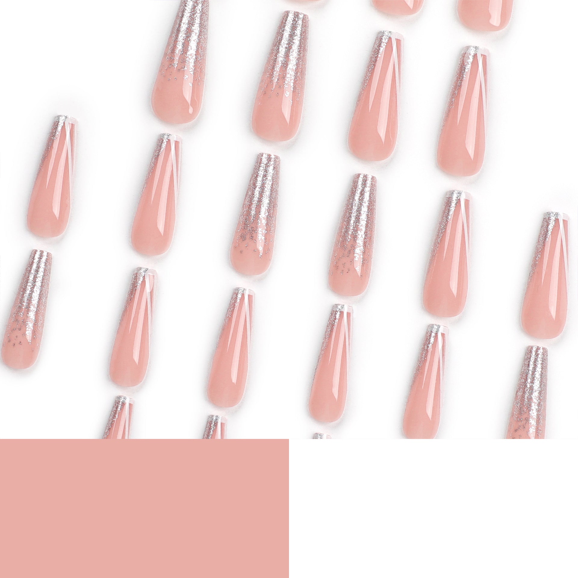 French white edge long ballet  silver glitter nail art  explosion autumn and winter   finished product｜365nails