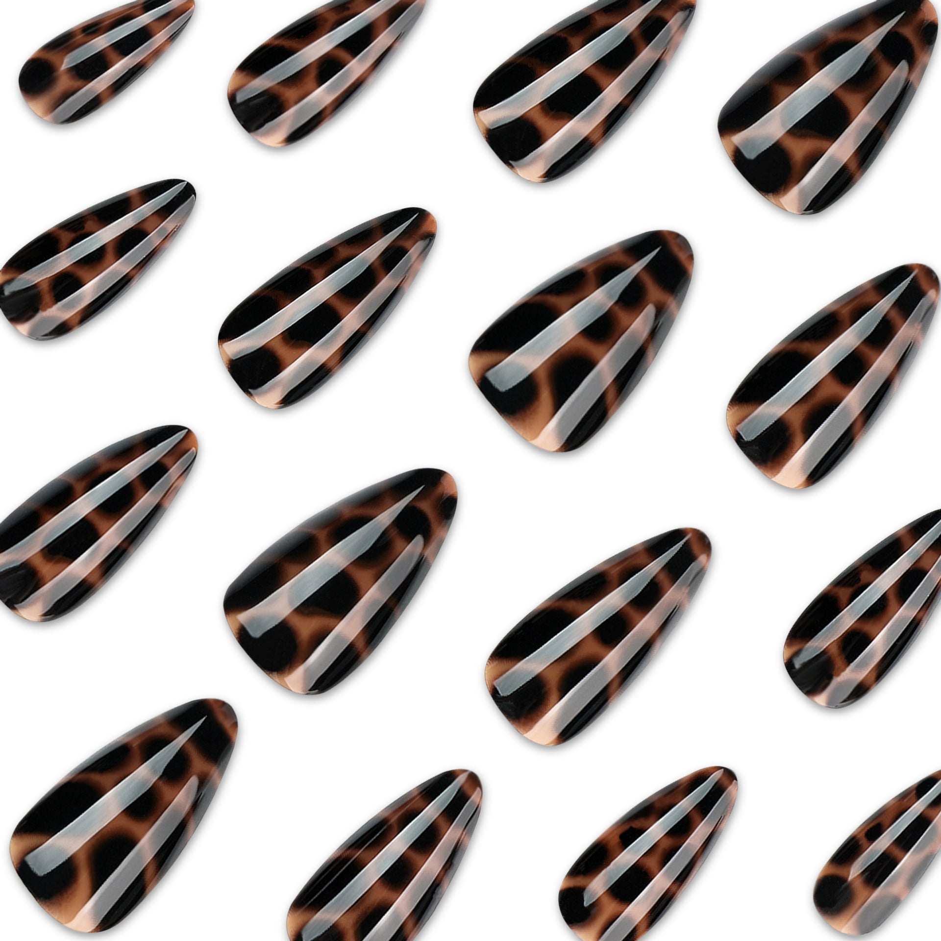 Lefan cross-border hot-selling leopard print tortoiseshell wearing nail nail piece European and American foreign trade almond nail wearing nail piece