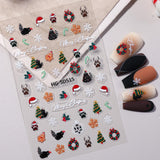 Original Christmas element nail art sticker 5D relief three-dimensional happy Christmas DIY nail sticker jewelry HG model