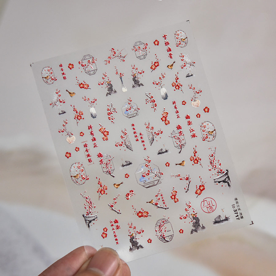 365nails: "Paisagem de Ameixeira em Flor Chinesa" – adesivos para unhas