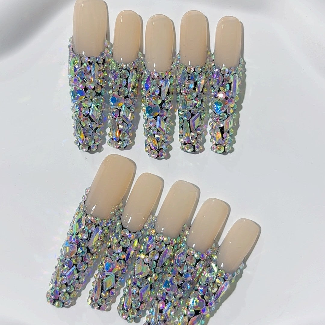 Nude Base Full Crystal Luxe Press On Nail Set
