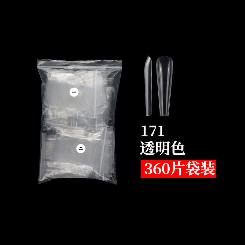 Nail Tips Nail piece Transparent  360 pieces Boxed seamless lengthened fake nail piece C arc full sticker Ballet nail patch manicure