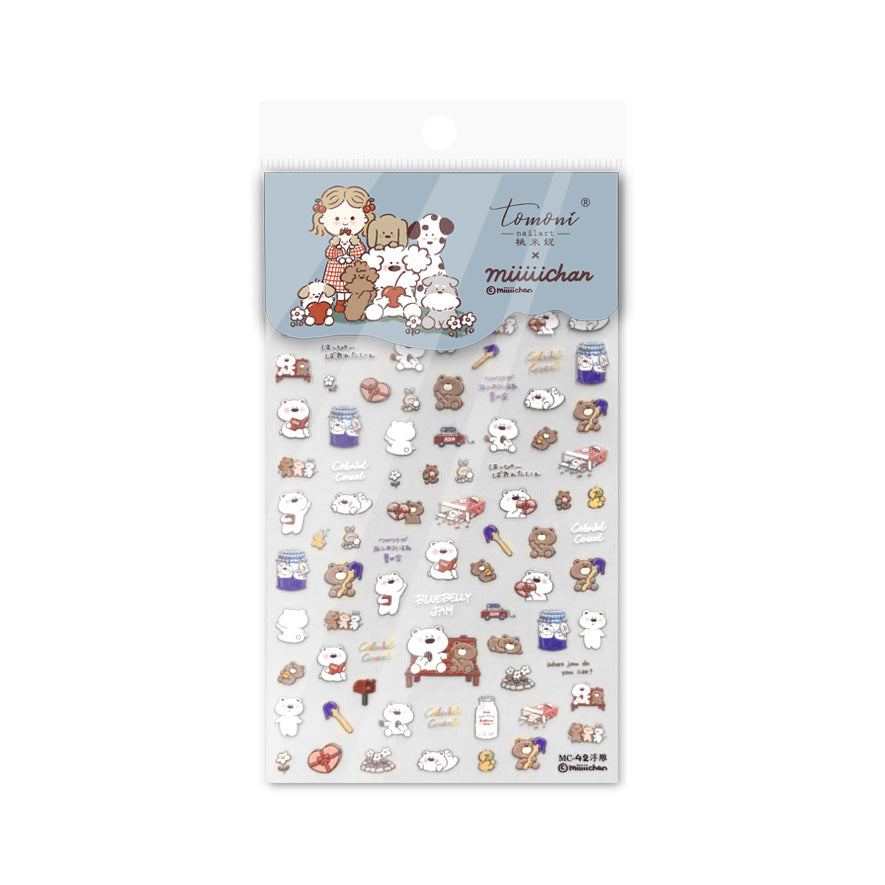 365nails: 귀여운 곰 피크닉 – 네일 아트 스티커