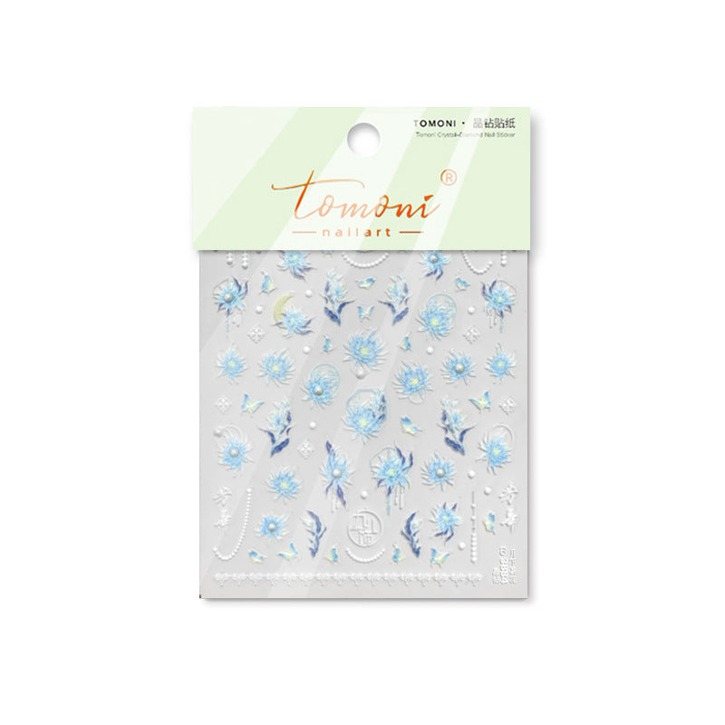 365nails: "cristal crisântemo & borboleta" – Adesivos para unhas