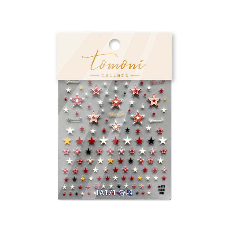 Gold Star: "Celestial Sparkle" – 3D Embossed Nail Sticker