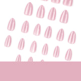 Minimalist nude pink cat eye press-on nails - short stiletto shape