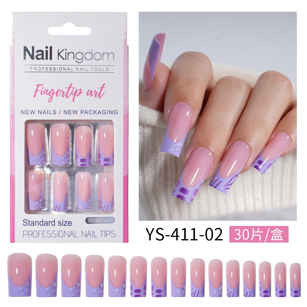 Press on nails advanced sense belt drill three-dimensional detachable nail art Spice girl fake nail press on nails wholesale