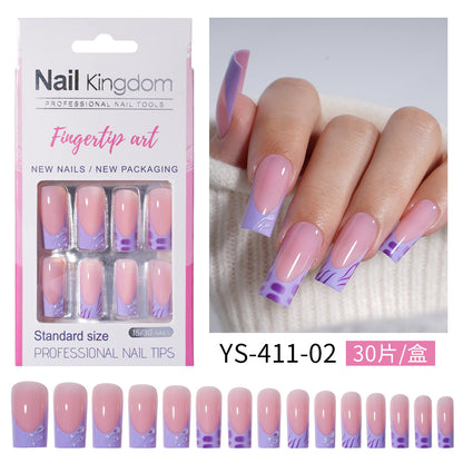 Press on nails advanced sense belt drill three-dimensional detachable nail art Spice girl fake nail press on nails wholesale