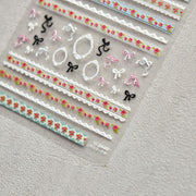 365nails: "Vintage Floral Border Bow Lace" – nail art stickers