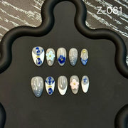 365nails: 海洋低語 – 3D 花朵手工製杏仁形穿戴甲