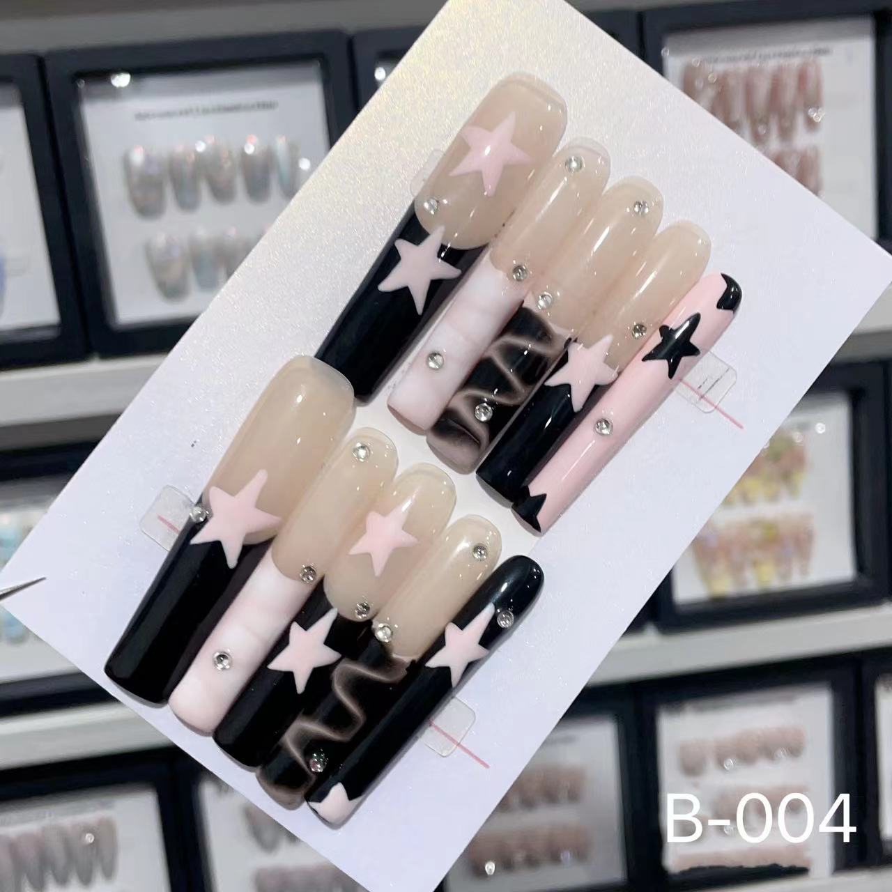 Extra Long 5.5cm Water Pipe Press-On Nails | Handmade Collection | Round Shape